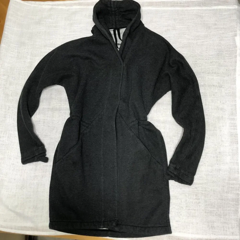 Lululemon Wrap Jacket Size 4 &Go Take You There Heathered Black Fleece Longline